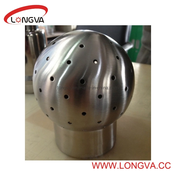 Stainless Steel Pipe Fittings Sanitary Double Chuck Rotary Cleaning Ball