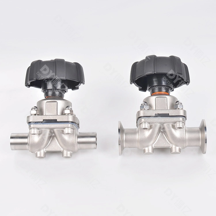 Stainless Steel Sanitary Welded /Triclamp Three-Way Diaphragm Valve