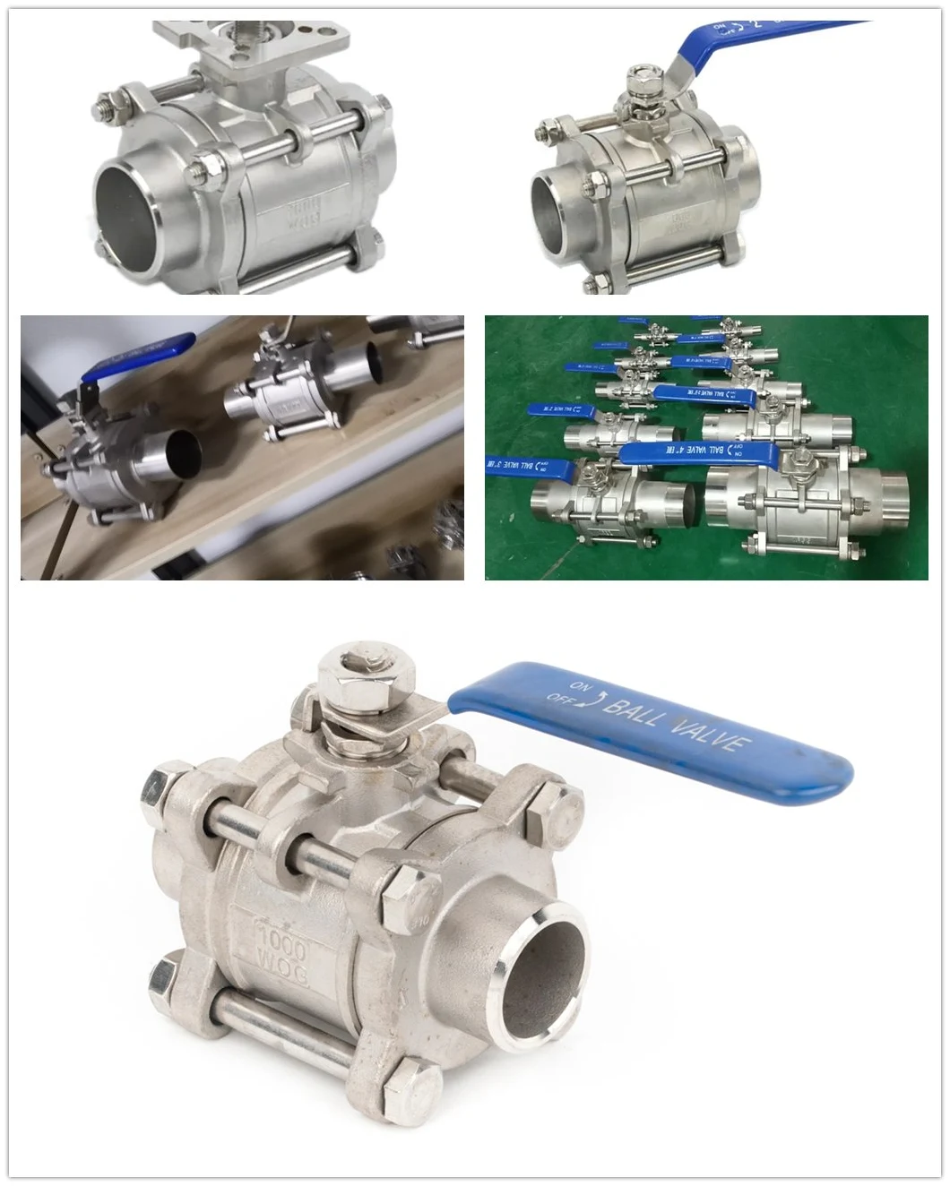 Sanitary Extended Welding 3PC Ball Valve with Locking Handle