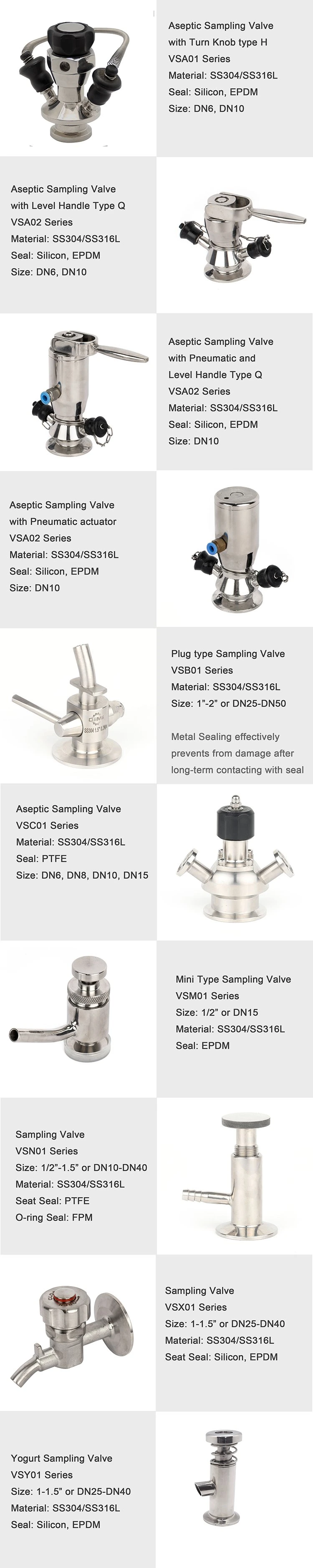 Sanitary SS304 Clamp Sampling Valve 3A